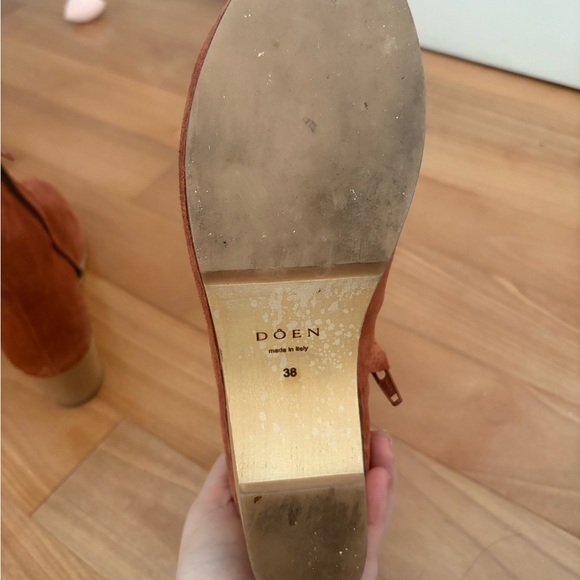 DÔEN Whitby Suede Clog Ankle Boots Rust Size 38 7.5 - Picture 6 of 7